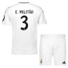 Original Trikotsatz Real Madrid E. Militao 3 Heimtrikot 2024-25 Für Kinder